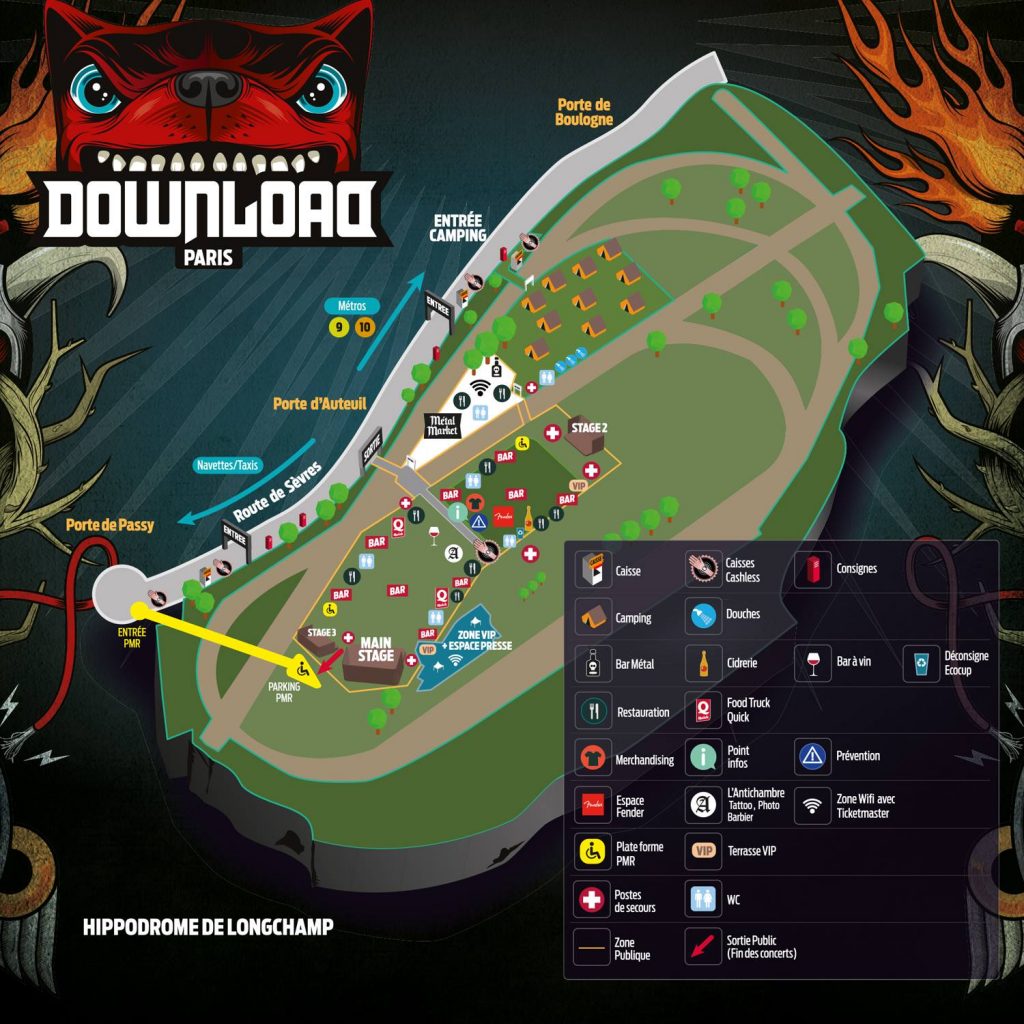 Voici le plan du site de la première édition du Download Festival