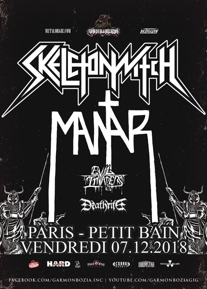 image article [ Report ] SKELETONWITCH + MANTAR + EVIL INVADERS + DEATHRITE @ Le Petit Bain, Paris, 07/12/18