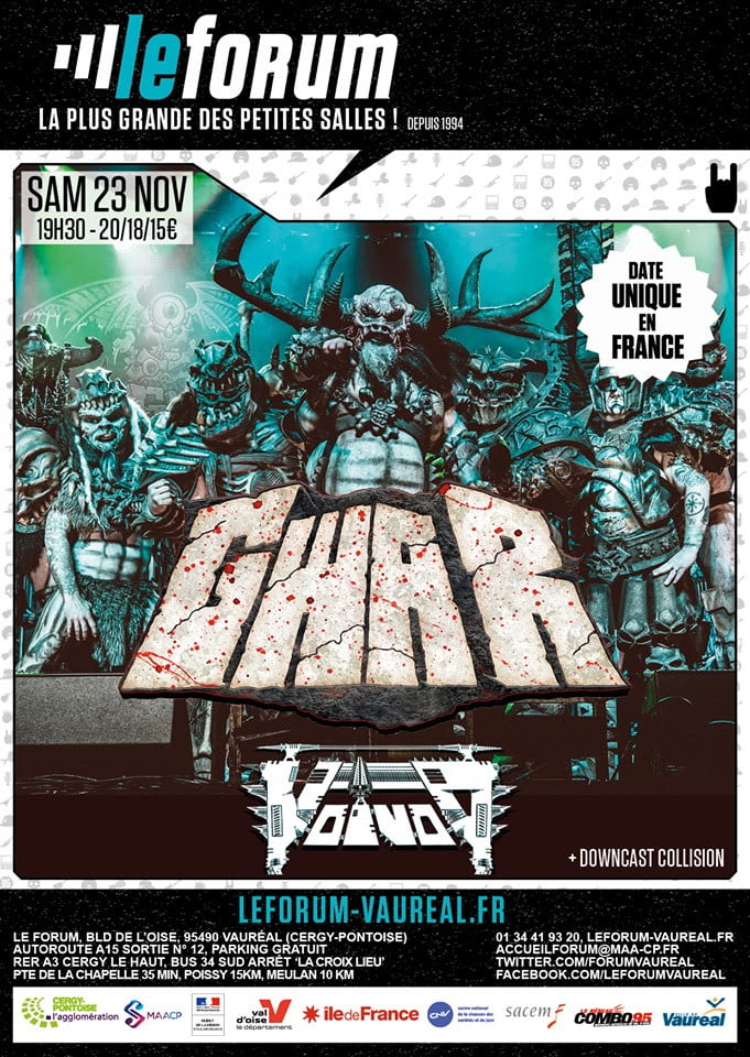 image article GWAR et VOIVOID, enfin de retour en concert en France en novembre, en région parisienne pour une date unique