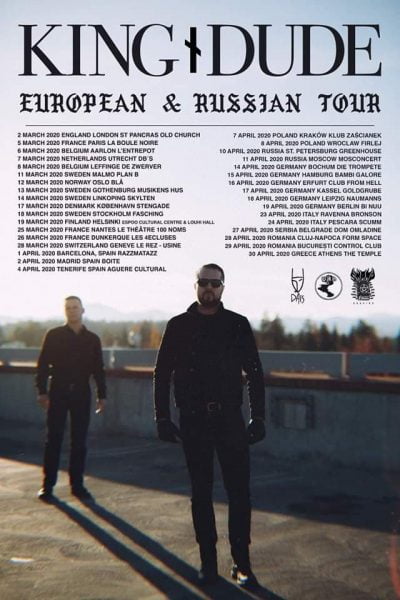 image article KING DUDE annonce une tournée européenne pour 2020 ( 3 dates françaises ) !