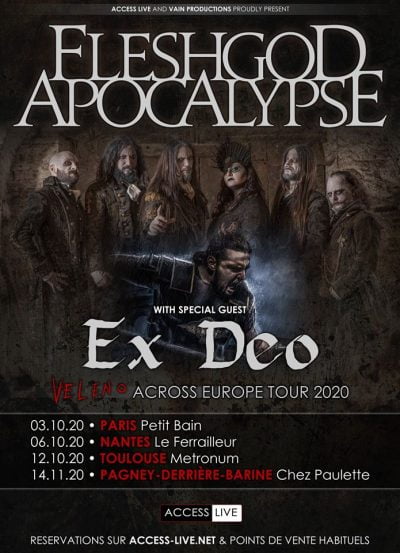 image article FLESHGOD APOCALYPSE sera de passage en France à l'automne 2020 en compagnie de EX DEO !!