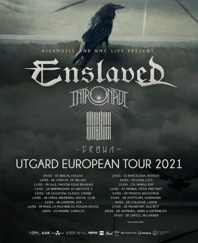image article ENSLAVED annonce une tournée européenne pour 2021 avec INTRONAUT, OBSIDIAN KINGDOM et CROWN ( 3 dates françaises )