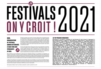 image article Près de 120 festivals publient une tribune : "2021, on y croit !"
