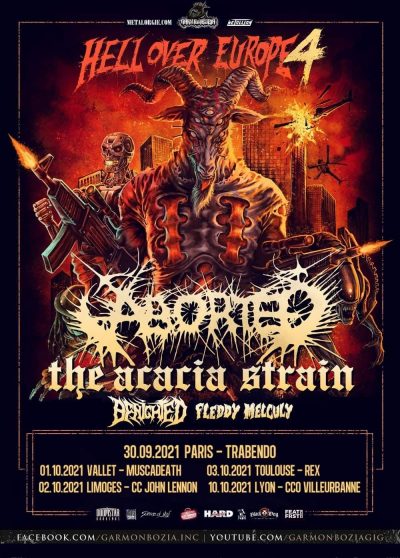 image article ABORTED annonce une tournée européenne avec THE ACACIA STRAIN, BENIGHTED et FLEDDY MELCULY pour 2021 !