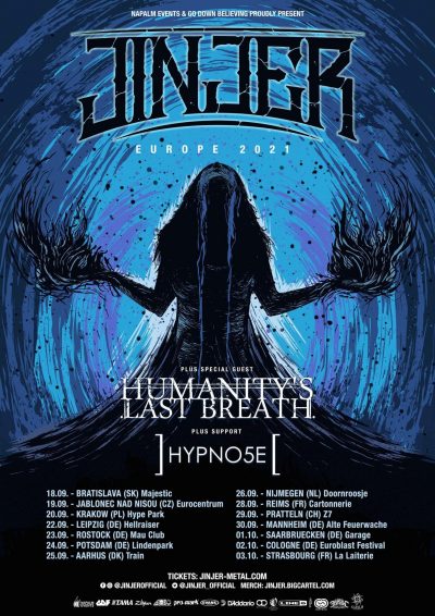 image article JINJER annonce une tournée européenne avec HUMANITY'S LAST BREATH et HYPNO5E